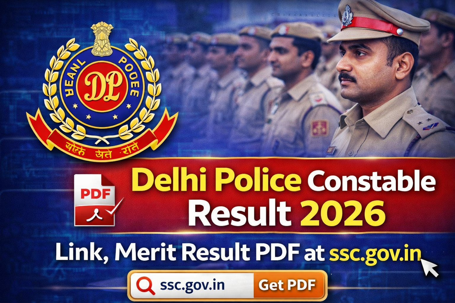 Delhi Police Constable Result 2026 Link, Merit Result PDF at ssc.gov.in