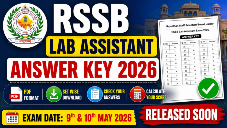 RSSB Lab Assistant Answer Key 2026